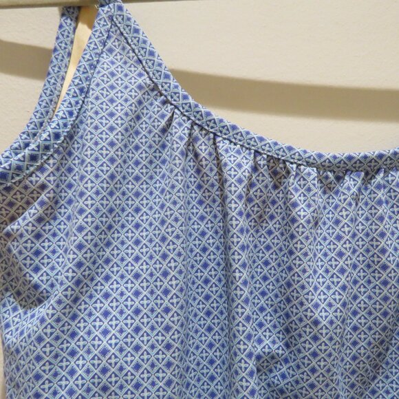 CABANA LIFE X TALBOTS Blue Diamond Blouson Tankini Top Summer Vacation - Size S - Picture 11 of 14